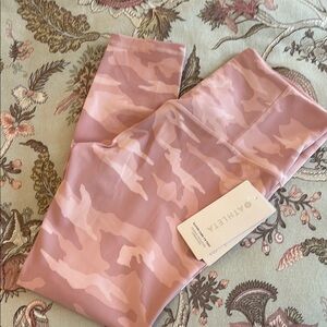 Athleta Elation Blush Camo Leggings, 7/8 tight, size Medium, New with Tags